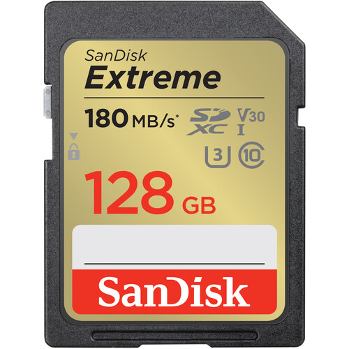 SanDisk 128GB Extreme UHS-I SDXC 180 MB/ Memory Card