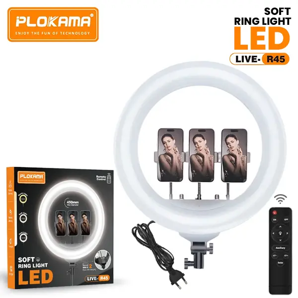 Plokama-R45-Soft-LED-Ring-light-17.5inch@ido.lk_ Plokama R45 Soft LED Ring light 450mm