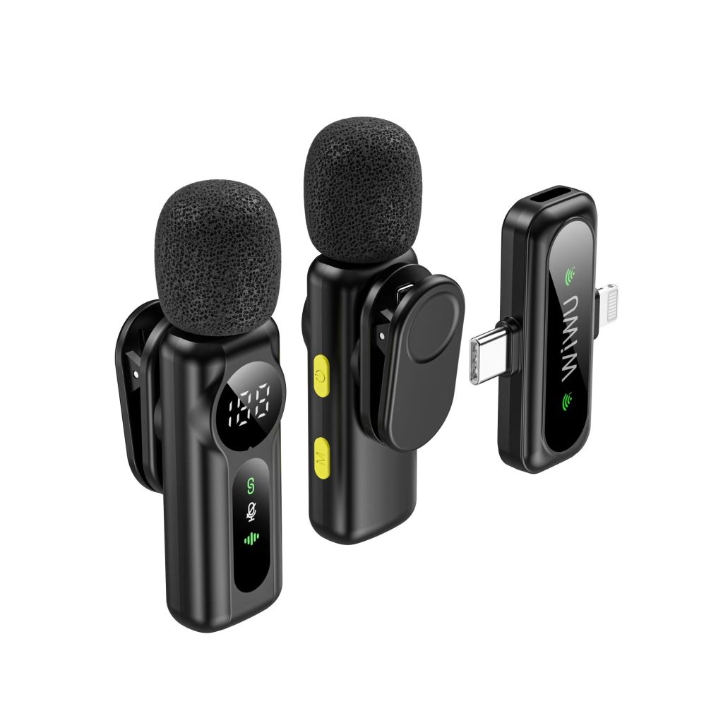 WiWU-WI-WM007-Dual-Wireless- WiWU Wi-WM007 ANC Duo Wireless Type-C & Lightning Microphone